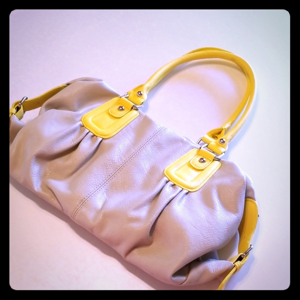 💥 Gorgeous EUC NY&Co Grey/Yellow Purse